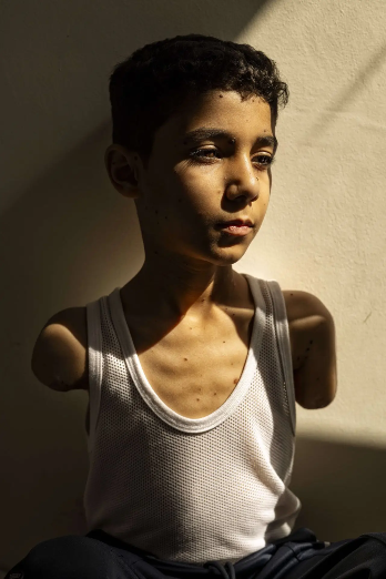 Foto de Mahmoud Ajjour, pela fotojornalista palestina Samar Abu Alouf